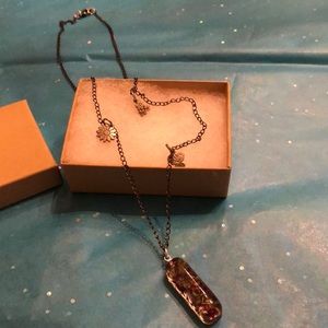 NYC Vintage Charms & hand pressed flowers in resin